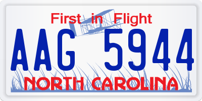 NC license plate AAG5944