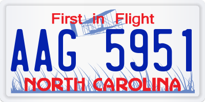 NC license plate AAG5951