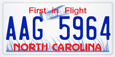 NC license plate AAG5964