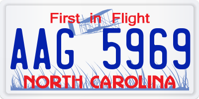 NC license plate AAG5969