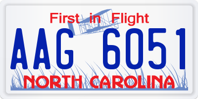 NC license plate AAG6051