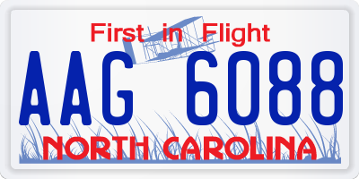 NC license plate AAG6088