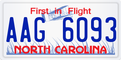 NC license plate AAG6093