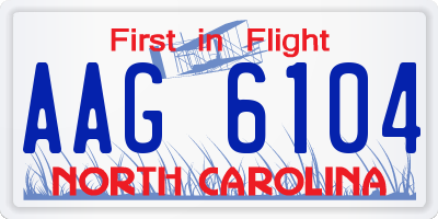 NC license plate AAG6104