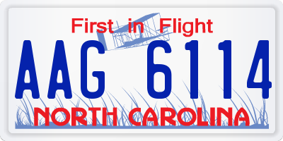 NC license plate AAG6114