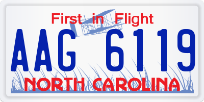 NC license plate AAG6119