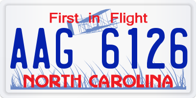 NC license plate AAG6126