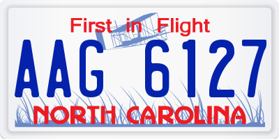 NC license plate AAG6127