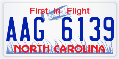 NC license plate AAG6139