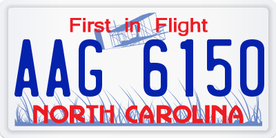 NC license plate AAG6150