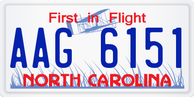 NC license plate AAG6151