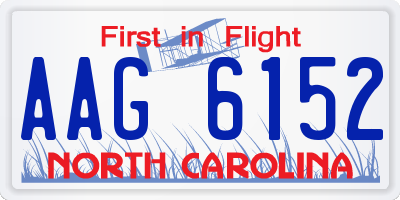 NC license plate AAG6152