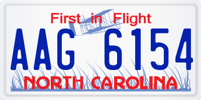 NC license plate AAG6154