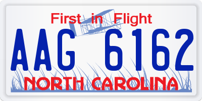 NC license plate AAG6162