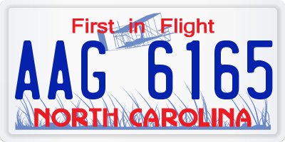 NC license plate AAG6165