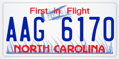 NC license plate AAG6170