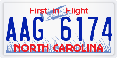NC license plate AAG6174