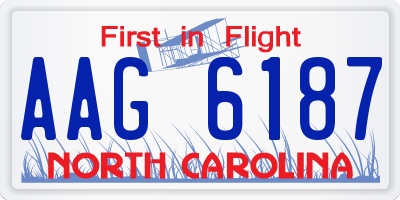 NC license plate AAG6187