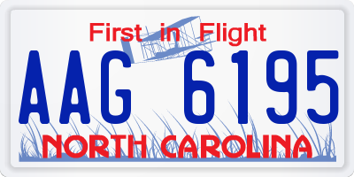 NC license plate AAG6195