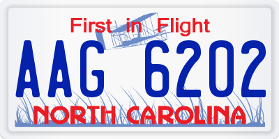 NC license plate AAG6202