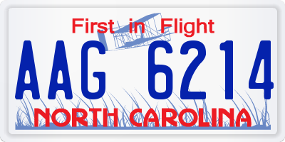 NC license plate AAG6214