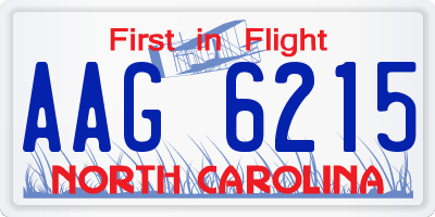 NC license plate AAG6215