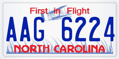 NC license plate AAG6224