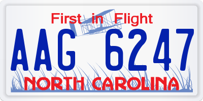 NC license plate AAG6247