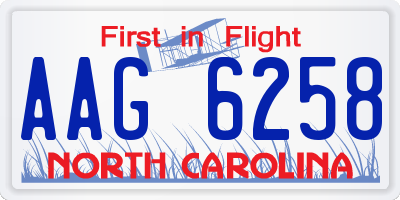 NC license plate AAG6258