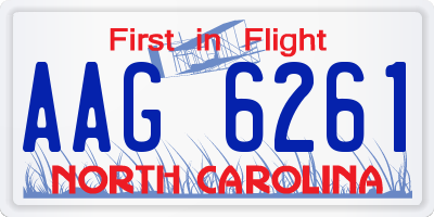 NC license plate AAG6261