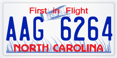NC license plate AAG6264