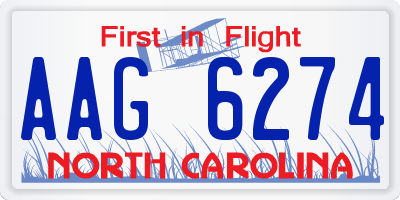NC license plate AAG6274