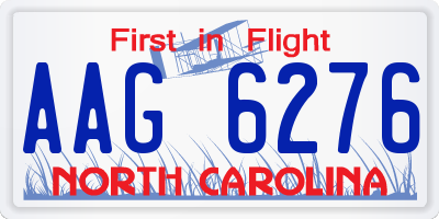 NC license plate AAG6276