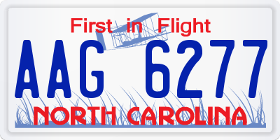 NC license plate AAG6277