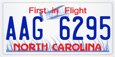 NC license plate AAG6295