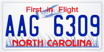 NC license plate AAG6309