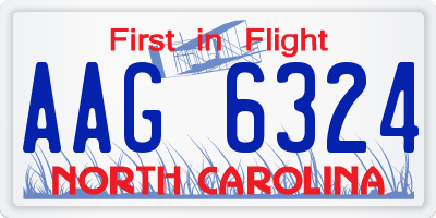 NC license plate AAG6324