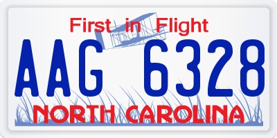 NC license plate AAG6328