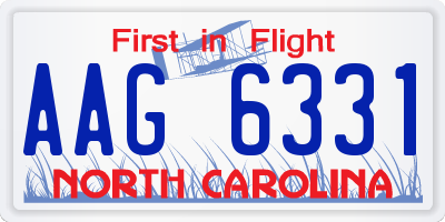NC license plate AAG6331