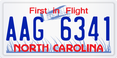 NC license plate AAG6341