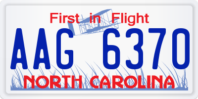 NC license plate AAG6370