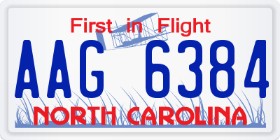 NC license plate AAG6384