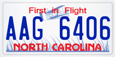 NC license plate AAG6406