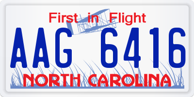 NC license plate AAG6416