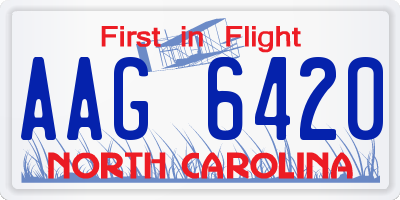 NC license plate AAG6420