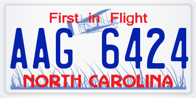 NC license plate AAG6424