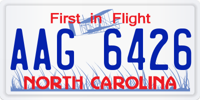 NC license plate AAG6426