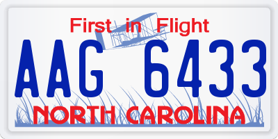 NC license plate AAG6433