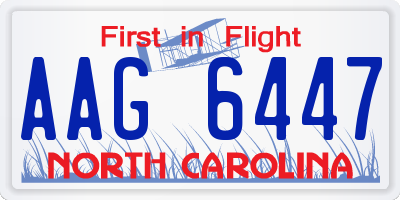 NC license plate AAG6447