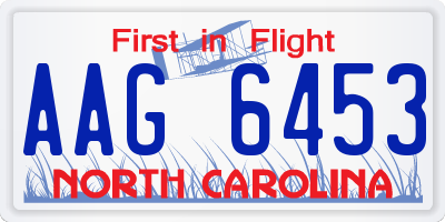 NC license plate AAG6453
